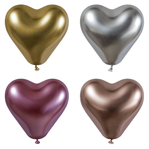 Luftballons Herzballons Glossy, 4 Stck