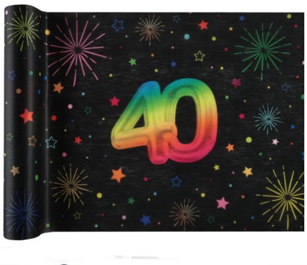 Tischlufer zum 40.Geburtstag, NEON