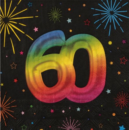 Servietten zum 60.Geburtstag, NEON