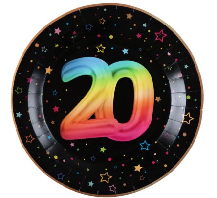 Partyteller zum 20.Geburtstag, NEON