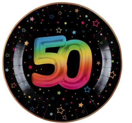 Partyteller zum 50.Geburtstag, NEON