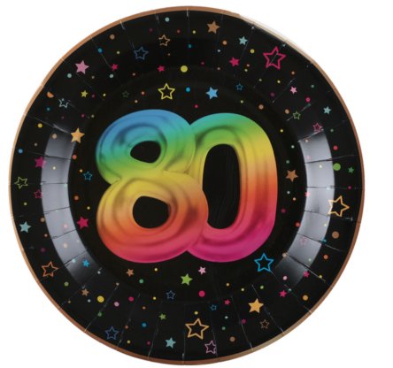 Partyteller zum 80.Geburtstag, NEON