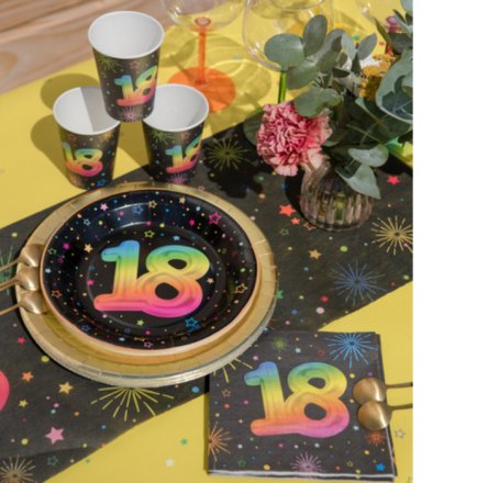 Partyteller zum 18.Geburtstag, NEON