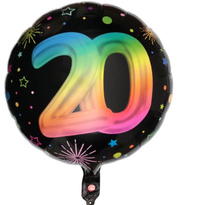 Ballon zum 20.Geburtstag, NEON