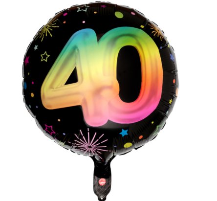 Ballon zum 40.Geburtstag, NEON