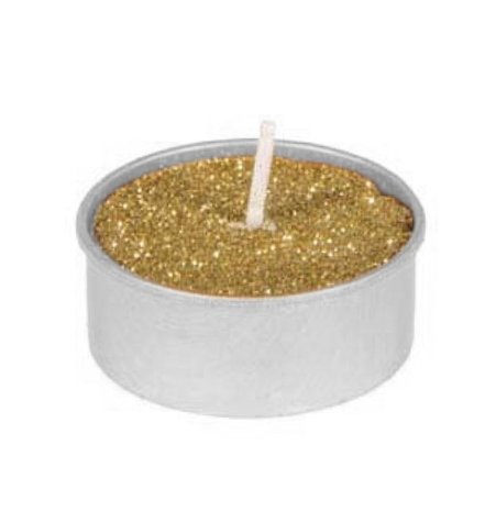 Teelichter gold mit Glitzerstaub, 6 Stck