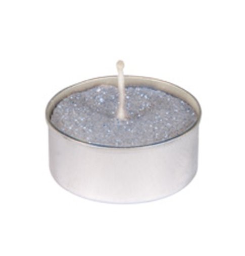 Teelichter silber mit Glitzerstaub, 6 Stck