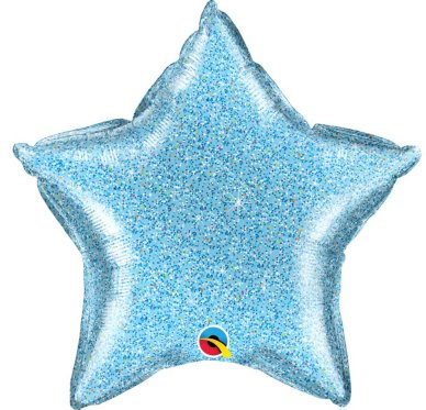 Folienballon Glittergraphic Blau Stern
