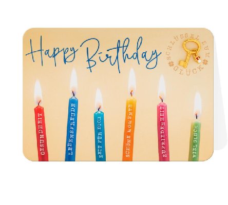 Gl�ckwunschkarte zum Geburtstag