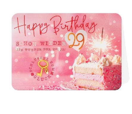 Gl�ckwunschkarte zum Geburtstag