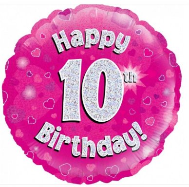 Ballon zum 10.Geburtstag, pink