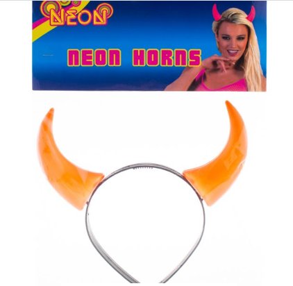 Haarreifen Teufelshrner, Neonorange