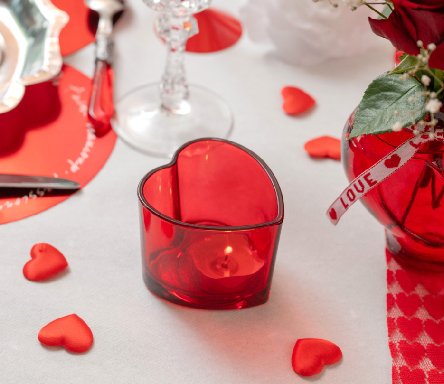 Kerzenhalter Herz, rot