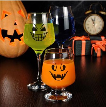 Halloween Aufkleber fr Trinkglas