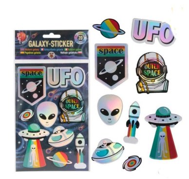 Space Galaxy Sticker, 9 Stck