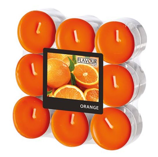 Duftteelichter Orange, 18 Stck