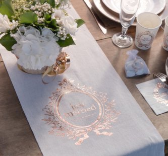Tischläufer zur Hochzeit aus Baumwolle