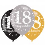 Happy Birthday Sparkling Luftballons Zahl 18