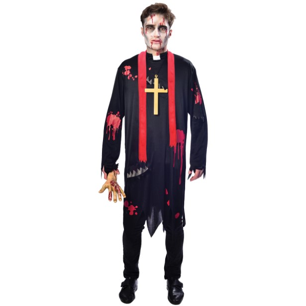 Halloween Herrenkost�m Zombie Priester, L