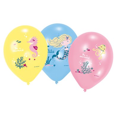 Meerjungfrau Luftballons, 6 Stck