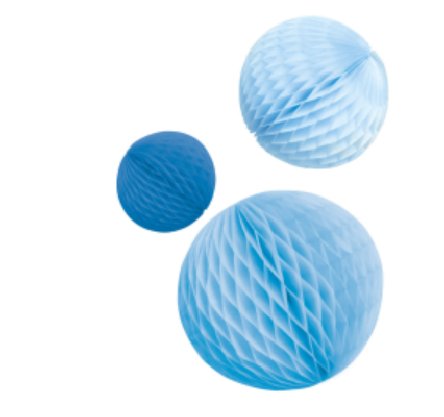 Wabenball Dekorationen Blau, 3 Stck