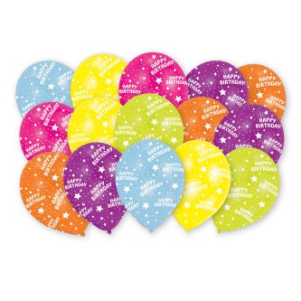 Ballons Happy Birthday,bunt, 15 Stck