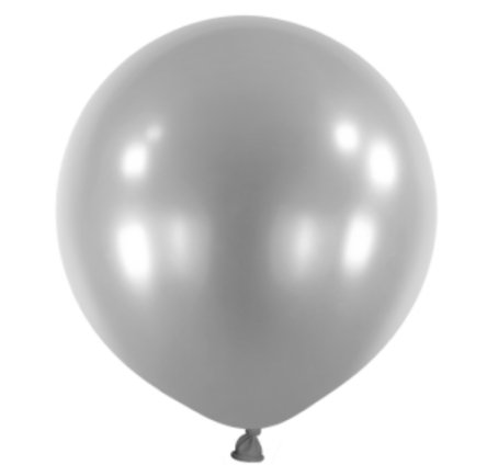Riesenballons, 4 Stck - Silber, 60cm