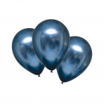 Latex Ballons Blau Metallic, 10 Stck