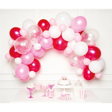 Ballongirlande hellrosa,pink weiss