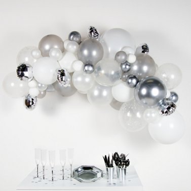 Latexballon Bausatz,Silber, 66 tlg.