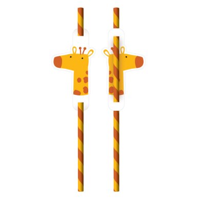 Papier Trinkhalme Giraffe, 8 Stck