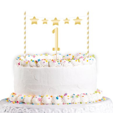 Kuchen Deko zum 1.Geburtstag, gold