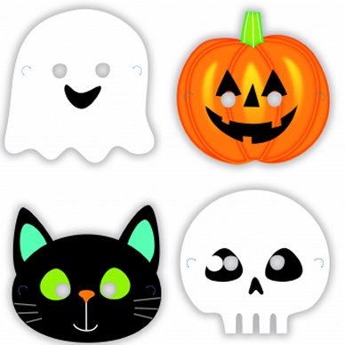 Halloween Masken für Kinder, 8 Stück