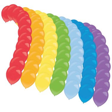 Latexballon Bausatz, regenbogenfarbig, 77 tlg.