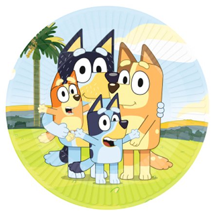 Teller,rund mit Bluey, 8 Stck