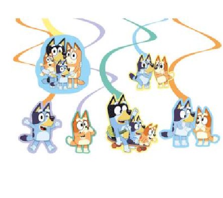 Bluey Deko Swirl Girlanden, 6 St�ck