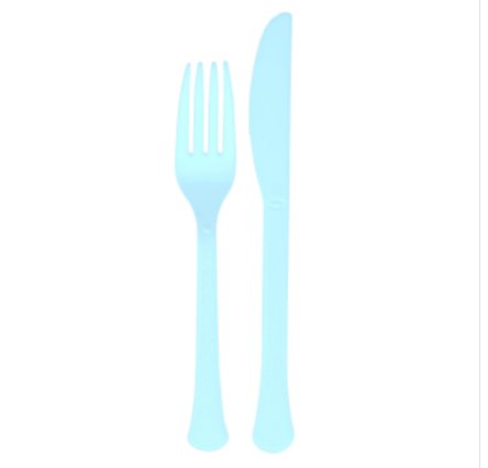 Plastik Besteck, himmelblau, 24 Stck