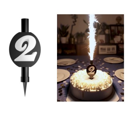 Fontne Zahl 2 fr Kuchen