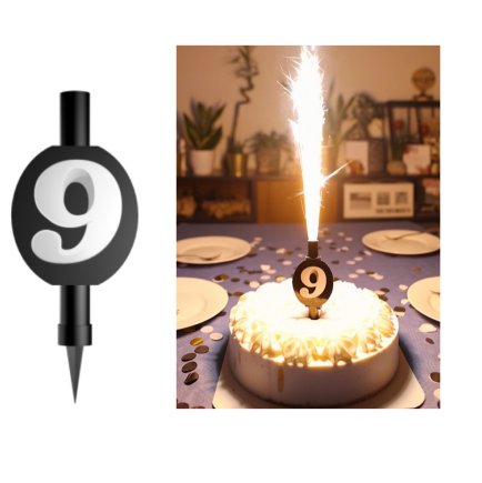 Fontne Zahl 9 fr Kuchen