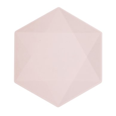 Teller sechseckig, pink, 26,1 x 22,6 cm