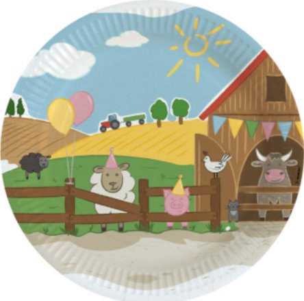 Bauernhof Farm Teller, 8 Stck