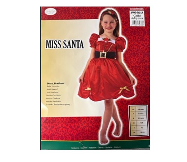 Kinderkostm Miss Santa