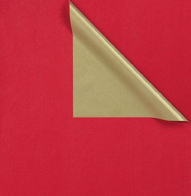 Geschenkpapier auf Rolle rot/gold