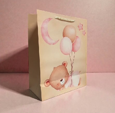 Geschenktasche Baby rosa, 26 cm
