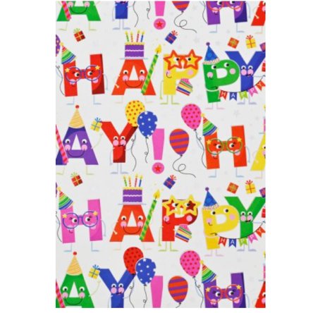 Geschenkpapier auf Rolle - Happy