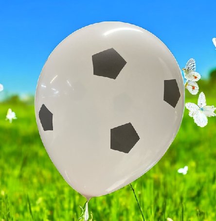 Fuball Luftballons, schwarz/wei, 25 Stck