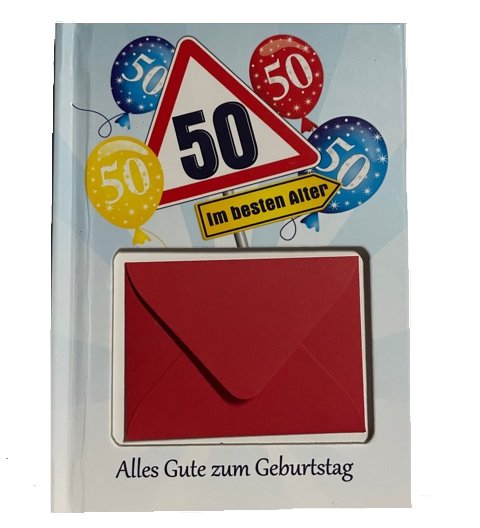 Geburtstagsgeld Buch Zahl 50 mit Geldbrief