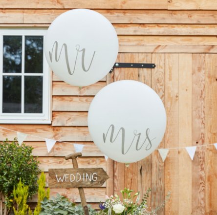 Mr. und Mrs. Ballon, wei, 90 cm