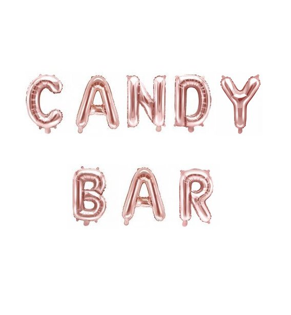 Candybar Schriftzug in rosegold