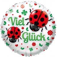 Folienballon Viel Glck mit Marienkfer